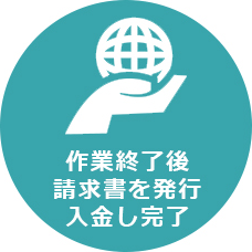 作業完了後請求書を発行　入金し完了